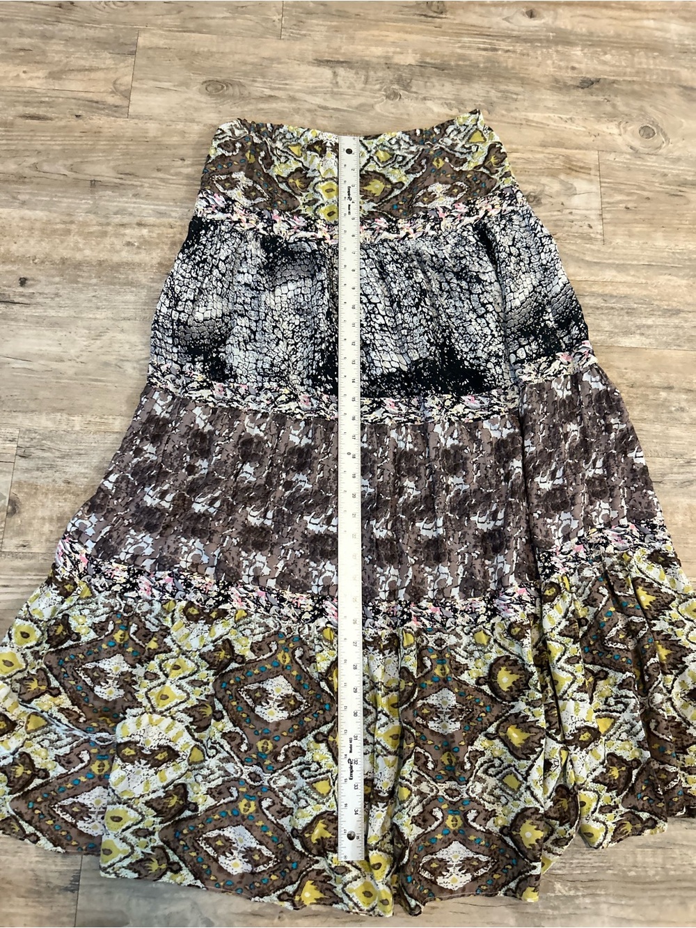 Anthropologie Gypsy Bohemian Boho Tiered Floral Maxi Skirt sizeM Hippie Festival - Picture 5 of 6